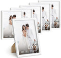 HAUS AND HUES 6x8 White Metal Picture Frames - Photo Frames 6x8 - Features Premium Aluminum, Vertical Hanging, Easel Back for Tabletop, Home, Office (6x8 in, White, Set of 6)