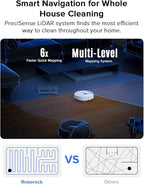 roborock Q7 L5 Robot Vacuum and Mop Combo, 8,000Pa Suction, Upgraded from Q5 Pro, Dual Anti-Tangle System, LiDAR Navigation, No-Go Zones, Self-Charging Robotic Vacuum Cleaner, White