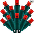 200 Count Red Wide Angle LED Christmas Lights, 66 ft Green Wire UL Certified Commercial Grade 5mm Holiday String Light Set (Red)