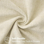 MIULEE Pack of 2 Christmas Pillow Covers 12x20 Inch Cream White Farmhouse Decorative Throw Pillow Covers with Stitched Edge Soft Chenille Solid Dyed Couch Pillow Covers for Sofa Bed Living Room