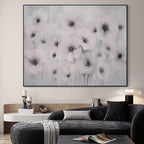 46"x60" Extra Large Framed Wall Art Soft White Poppies Watercolor Floral, Delicate Botanical for Home Living Room Bedroom Decor (Frame Assembly Required)