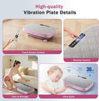 Vibration Plate Exercise Machine, Ultra-Quiet Vibration Plate for Lymphatic Drainage & Body Toning, Whole Body Vibration Platform with Bluetooth, Resistance Bands, Home Gyms Equipment