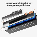 16.9 Inch Wide Large Capacity Magnetic Spice Rack for Refrigerator, 4 Pack Metal Fridge Shelf, Black