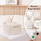 OIAHOMY Storage Basket for Shelves, Closet Cube Storage Bins Baskets for Clothes Blanket Towels, Baby Nursery, Toy Baskets Box, Woven Rope Basket, 17.72*12.99*7.87 IN, 2 Packs White
