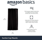 Amazon Basics Portable Blackout Curtain Shade with Suction Cups, 50" W x 78"L, 1-Pack, Black