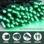 100 Count Green- String Lights - 21.6FT LED Christmas Lights, Mini led Lights for Indoor Outdoor Home Holiday Party Wedding Independence Day Decoration
