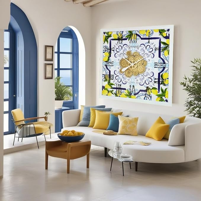 The Gears Clock Wall Clock Italy Collection with Moving Gears (Sorrento, 36 inch Square)