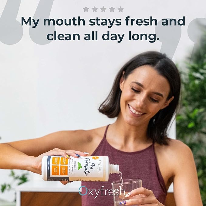 Oxyfresh Pro Formula Fresh Mint Mouthwash – Patented Zinc Mouthrinse for Fresh Breath & Healthy Gums | Dye, Fluoride & Alcohol Free Mouthwash (1 Gal Bottle)