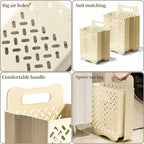 Laundry Basket Hamper,Hanging Wall Collapsible Laundry with Handle,Space-Saving Foldable Storage Dirty Washer Organizer Bin Multi-function Container Waterproof Durable,Set of 2(XL&M)