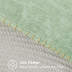 decorUhome Chenille Soft Throw Pillow Covers 26x26 Set of 2, Farmhouse Velvet Neutral Decorative Euro Pillow Covers with Stitched Edge for Couch Sofa Bed Home Decor, Sage Green