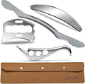 Professional Muscle Scraper Tool Set, Stainless Steel IASTM Tools with Case, 4-Piece Scraping Tool Physical Therapy Massage Set