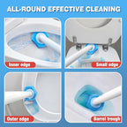 JEHONN Disposable Toilet Bowl Cleaner Wand with Upgraded Clamping System, Wall Mounted Bathroom Scrubber Brush for Bathtub Sink Wash Basin, 16 Refills