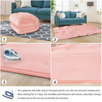 Baby Play Mat for Floor Tummy Time Mat Nursery Rug Muscle Area Rug Playroom Tatami 79"x138" Memory Foam 1.3" Thick Crawling For Babies,Toddlers, Infants, Kids,Floor(Pink)