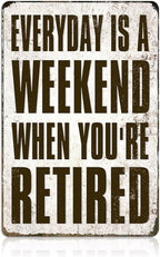 Funny Retirement Sign, Retired Gifts for Men - Happy Retirement Party Decorations for Women, Vintage Retirees Patio Metal Tin Signs Yard Door Frame Decor 8x12 Inch