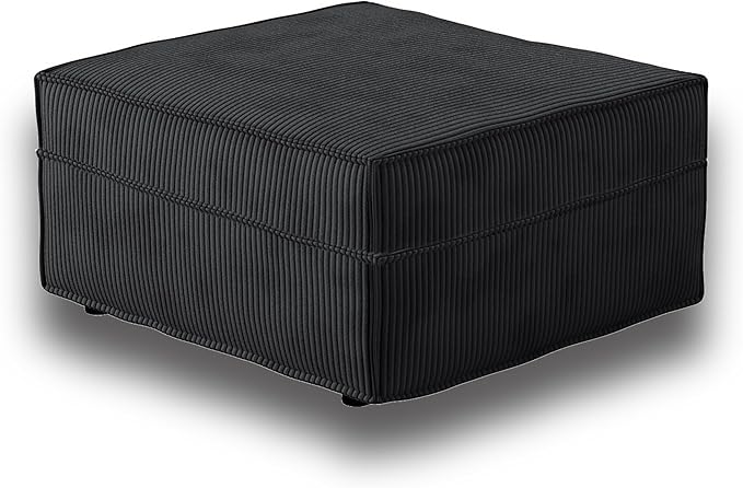 HOOOWOOO Modular Sectional Sofa Couch,Matching Free Combination Cloud Couch Ottoman Chair(Black Corduroy)