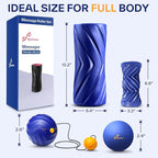 Sportneer 4 in 1 Foam Roller Set: Dual Textures Foam Roller, Foot Roller, Lacrosse Ball, Traction Massage Ball with String, Deep Massage Roller for Whole Body Release, Physical Therapy