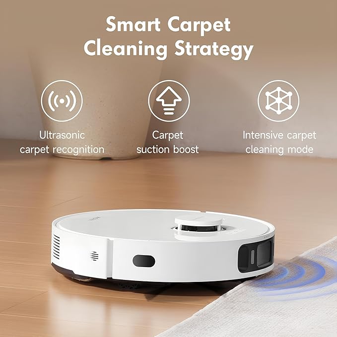 Mova S20 Ultra Robot Vacuum and Mop Combo with Dual Roller Brush, 8300Pa Suction, 140℉ Hot Water Mop Self-Washing & Drying, Mop Auto-Lift for Carpet, Self-Empty, Self-Refilling, Voice & App Control