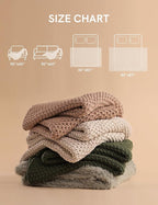 YnM Chunky Cotton Knit Throw Blanket, Cable Knit Throws for Bed Couch Sofa, Comfy & Relaxing, Decorative Piece for Farmhouse Modern Boho Rustic Scandinavian Chic Vibe, Beige 60x80 Inches