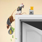 Mouse Reading Book, Wall Decor Sticker Decal, Kids Room, Classroom, Home, Bedroom, Bookcase, Book Lover, of Mice and Men, Children, Adorable, (Mice Burglars)