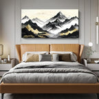 amatop Oversized Wall Art for Living Room Modern Extra Large Abstract Inspirational Mountain Black Gold Canvas Print Landscape Artwork Zen Scenery Picture for Bedroom Office Horizontal Decor 58x29 Inch