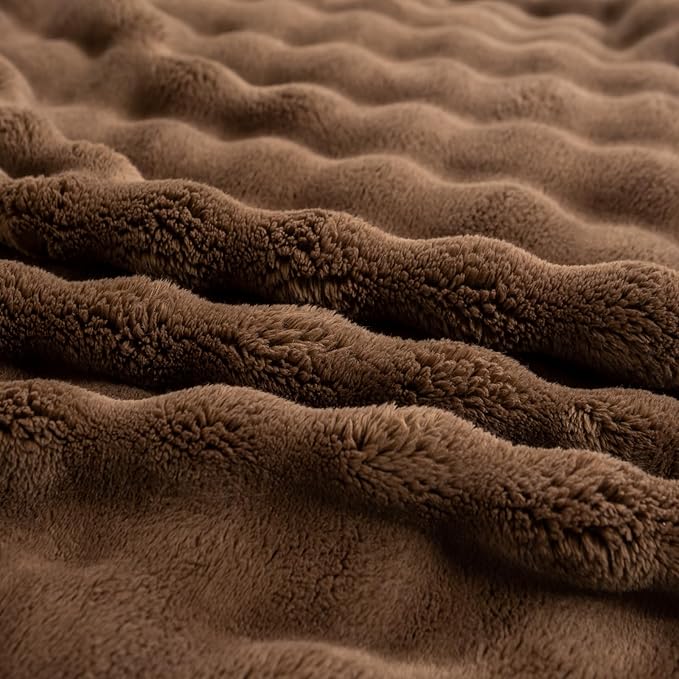 YUSOKI Luxury 3D Bubble Throw Blanket 2lb,All Ages,Home Decoration, (Brown,50 * 60inches)