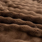 YUSOKI Luxury 3D Bubble Throw Blanket 2lb,All Ages,Home Decoration, (Brown,50 * 60inches)