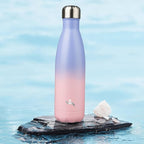 Insulated Water Bottles,17 oz Double Wall Stainless Steel Vacumm Metal Flask for Sports Travel,Pastel Sunset