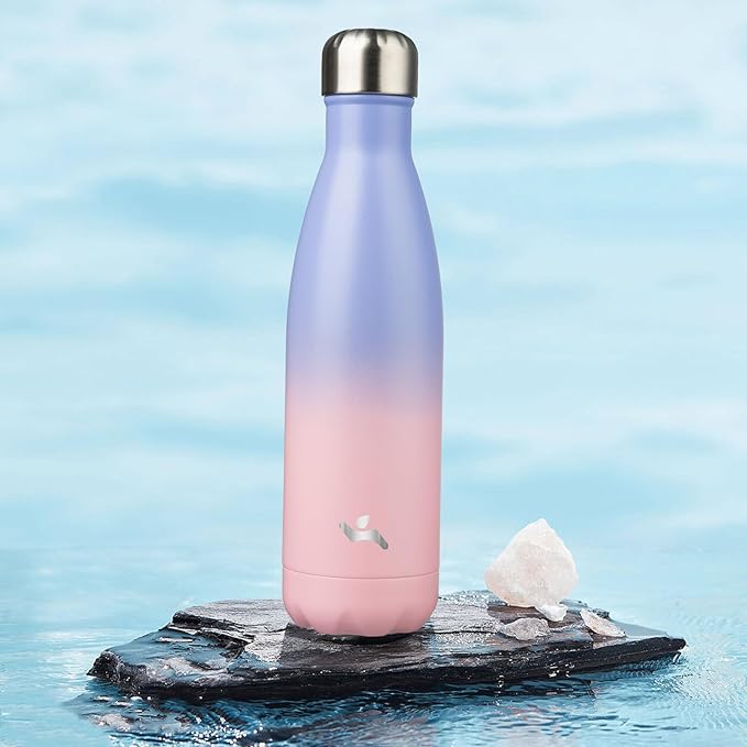 Insulated Water Bottles,17 oz Double Wall Stainless Steel Vacumm Metal Flask for Sports Travel,Pastel Sunset