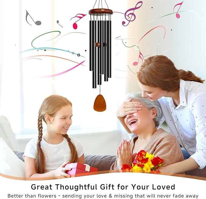 Wind Chime for Outside, 32 inch Aluminium Metal Wind Chimes, Relaxing Soothing Wind Chimes Outdoor, Decoration for Garden, Patio, Yard, Home, Gift for Mother's Day, Birthday(Waterdrop)