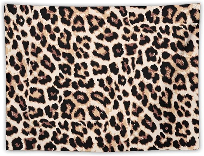 HZOHNAGO Leopard Print Tapestry Rustic Brown Leopard Wild Animal Printed Wall Tapestry Painting Wall Hanging for Bedroom Living Room Dorm 40" W x 30" H