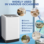 Nictemaw Portable Washing Machine 20Lbs Portable Washer Machine with Drain Pump, 2.8 Cu.ft Compact Washer with 10 Programs 8 Water Levels Small Washing Machine for Apartment, Home, Dorms, Rv