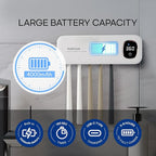 HubiCare Toothbrush Cleaner Fan Drying Function Toothbrush Holder Easy to Clean 5 Slots, Wall Mounted 4,000mAh Large Capacity Rechargeable Cordless Home Toothbrush Holder, Ideas