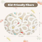 STARUIA Large Kids Rug for Playroom, 4'x6' Washable Road Rug for Nursery, Non-Slip Car Rugs for Boys Room, Tan Traffic Classroom Rugs Soft Baby Play Mat for Dorm Toy Room Tent