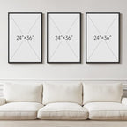 Large Framed Navy Blue and Grey Abstract Wall Art for Living Room, 3 Piece Modern Canvas Prints Paintings Artwork for Walls, Minimalist Abstract Pictures Wall Decor for Hallway Office Bedroom 24x36 In