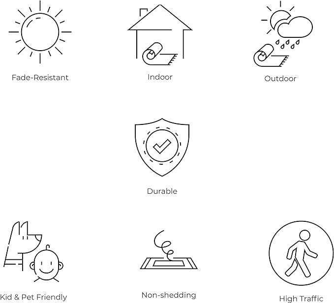 JONATHAN Y Vintage Filigree Indoor Outdoor Round Area Rug 6 Ft Black/Gray, Charleston Textured Weave for Backyard, Patio, Porch, Easy-Cleaning, High Traffic, Pet-Friendly, Non-Shedding (SMB106G-6R)