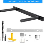 Heavy-Duty Floating Shelf Bracket, Hidden Shelf Bracket for Mantel, if Installed on Studs, Maximum Load of 210 pounds, Hidden Bracket 16 inches (with Ease kit)