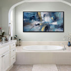 DUNHUANG ART Nordic Luxury Gold Abstract Canvas Wall Art for Living Room - Modern Decor for Home & Office - Framed Prints Painting Ready to Hang 20"x40"