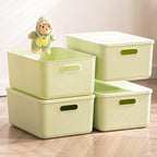 4 pack large plastic White storage bins Baskets, Toy Box Chest with Lids and Handle，Organizer Containers for Baby，Kids,snacks,Nursery，Shelves，Playroom, Bedroom，Office,Closet，home