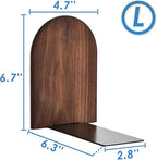 Book Ends, Large Sturdy Wooden Bookends for Shelves - Heavy Duty Non-Slip Book Organizers, Decorative Bookend Holders for Home Office, Library, Black Walnut Universal Economy Bookend, 1 Pair