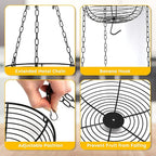 HULISEN 3 Tier Hanging Fruit Basket with Banana Hook, Heavy Duty Wire Hanging Baskets for Kitchen Storage, 36 Inch Hanging Vegetable Produce Basket Organizer (Including Installation Bracket)