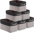 DECOMOMO Small Storage Basket, Closet Storage Bins, Baskets for Organizing Shelves (Grey & Black, Small - 6 Pack)