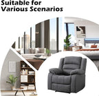 EBELLO Classic Power Recliner Chair, Oversized Electric Reclining Chair with Overstuffed Cushion and Back, Soft Fabric Adults Single Recliner Sofa for Living Room, Set of 2 Grey