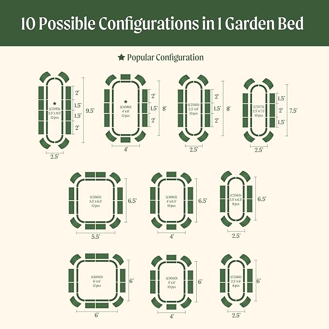Vego garden 32" Extra Tall Raised Garden Bed Kits, 10 in 1 Modular Raised Planter Box for Vegetables Flowers Fruits Oval Metal Raised Garden Bed, Sky Blue