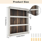 Nisorpa 3 Tier Spice Rack Wall Mount, Rustic Burnt Wood Wall Hanging Spice Rack Kitchen Spice Shelf Organizer for Seasoning Jars or Condiment Bottles, 19.68 x 3.35 x 21.25 Inches