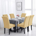 Joccun Chair Covers for Dining Room Set of 6,Dining Chair Slipcovers Stretch Dining Room Chair Covers Seat Protector,Washable Parsons Chair Cover for Home,Banquet(Parmesan,6 Pack)