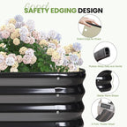 5-in-1 Adjustable Raised Garden Bed Kit | Galvanized Planter Boxes for Vegetables, Flowers | 12" Tall, Multiple Sizes (8x3x1ft, 9x2x1ft, 10x1x1ft, 6x5x1ft, 7x4x1ft) | Outdoor Metal Raised Bed, Grey