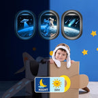 Quanhaigou Glow in The Dark 3D Space Wall Decals, Set of 3 Galaxy Window Stickers for Wall,Planet Themed Room Decor for Kids Boys