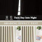 Vision Home Sand Pinch Pleated Full Blackout Curtains Linen Blended Room Darkening Window Curtains 84 inch for Living Room Bedroom Thermal Insulated Pinch Pleat Drapes with Hooks 2 Panel 40" Wx84 L