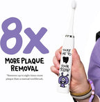 Kids Electric Toothbrush - Rechargeable Vibrating Toothbrush with Timer Includes 6 Replacement Heads, Gently Cleans Teeth, Girls & Boys, Kids & Toddlers Age 2+, Alien