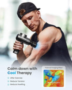 RENPHO Massage Gun with Heat and Cold, Portable Percussion Muscle Deep Tissue Massager with Charging Stand, Active+ Thermacool Deluxe